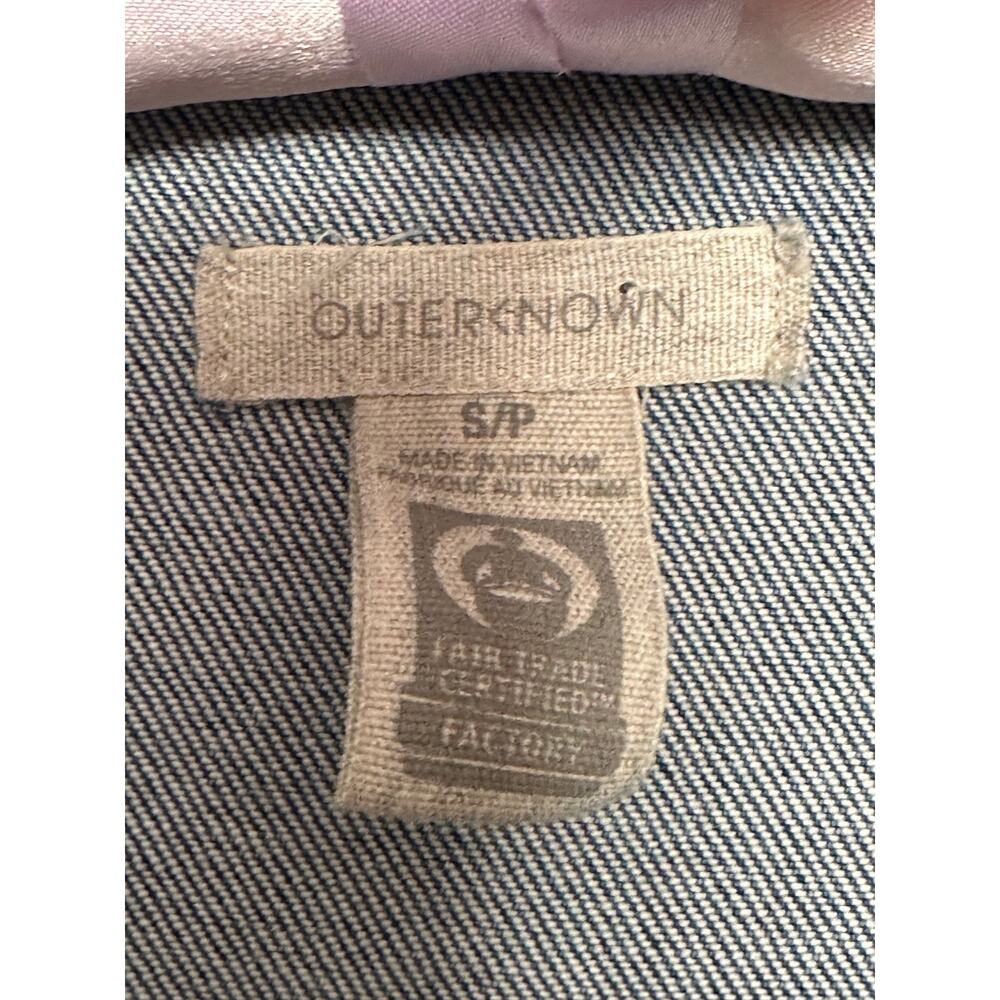 Outerknown Small Denim Vintage Style Jean Romper Collared Button Down Blue - Picture 3 of 7
